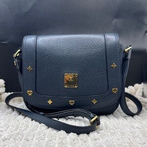 MCM Studs Midnight Blue Crossbody Bag